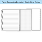 Digital Notebook - Gray comes with blank lined and dotted papers