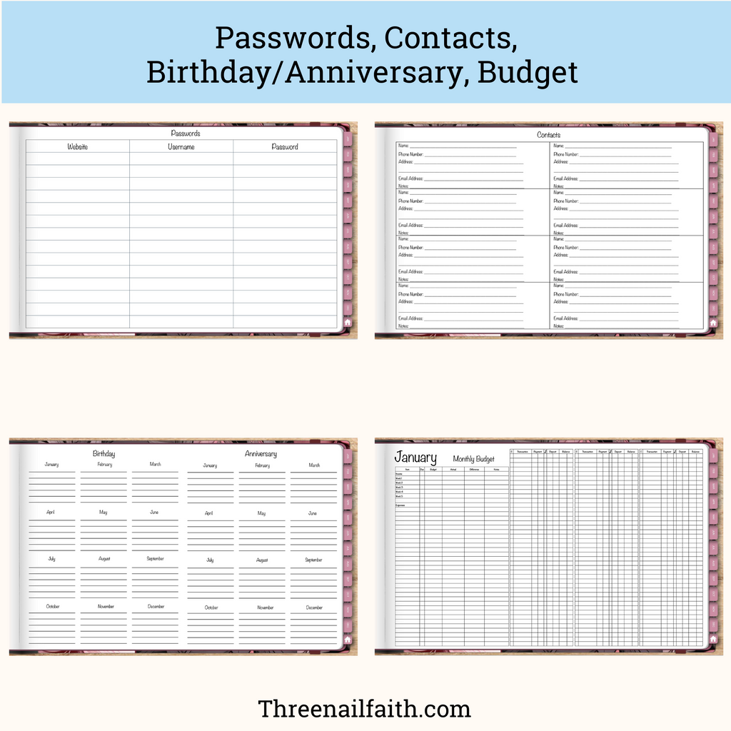 Pages of the 2024 Christian Faith Dated Digital Planner