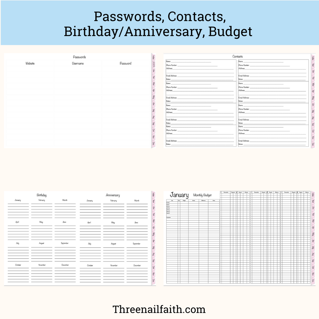 Pages of the 2024 Christian Faith Dated Digital Planner