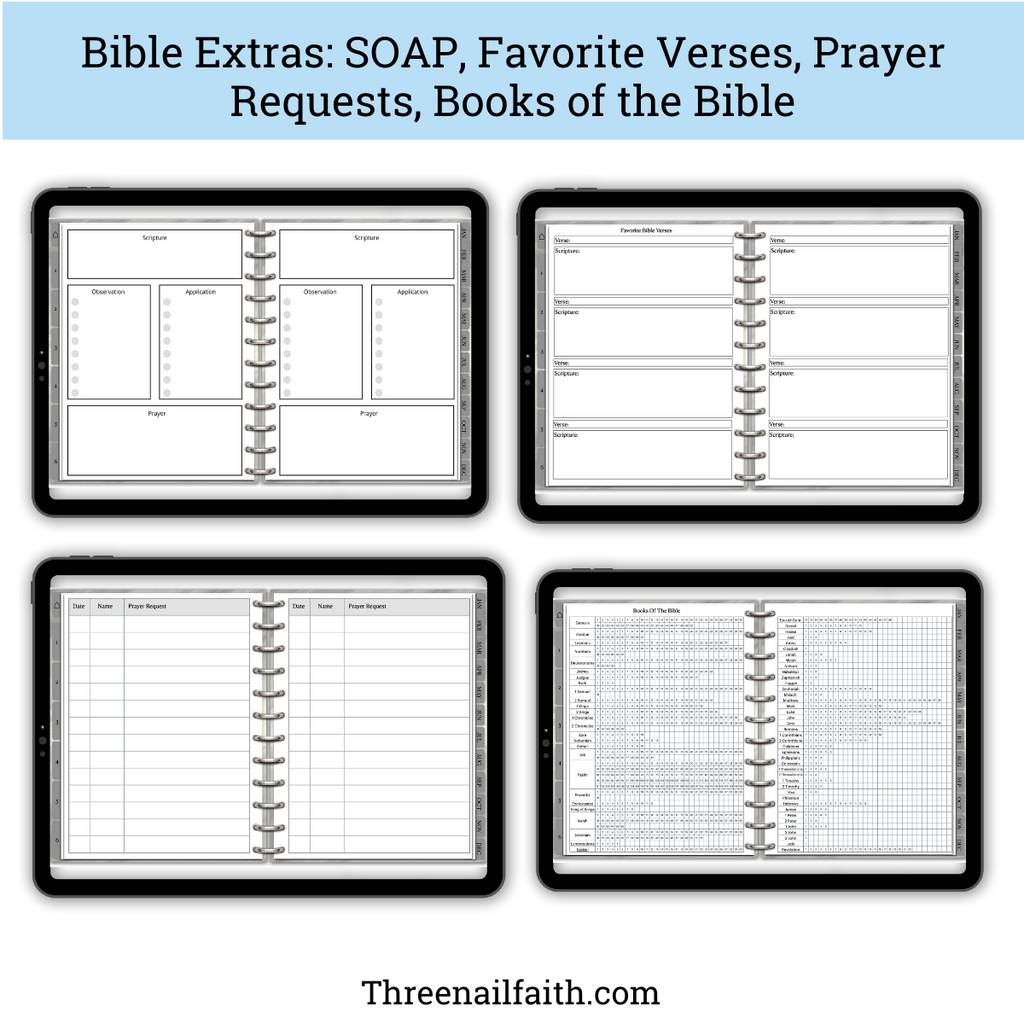 Undated Christian Faith Digital Planner - Grey