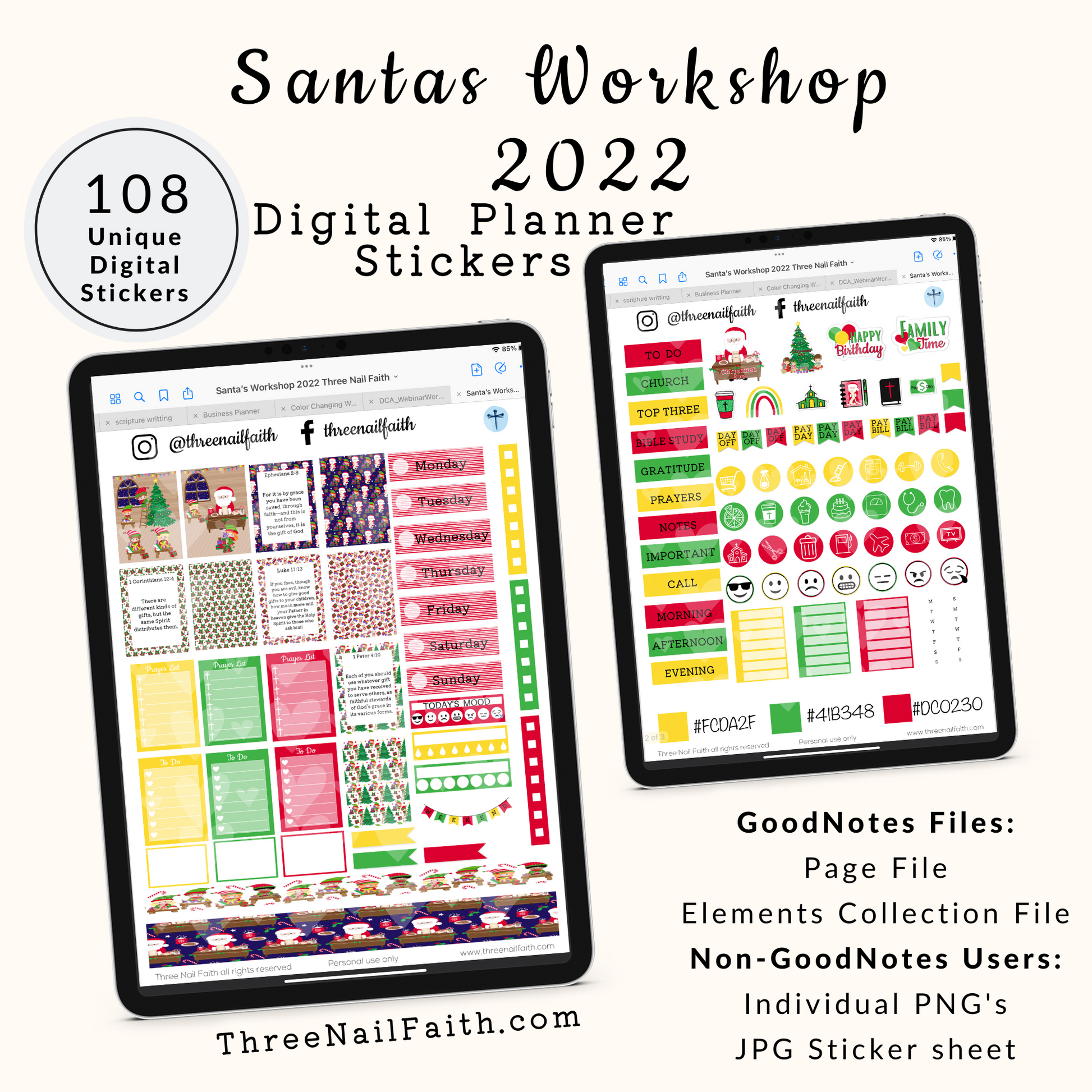 Santas Workshop Digital Planner Sticker Kit