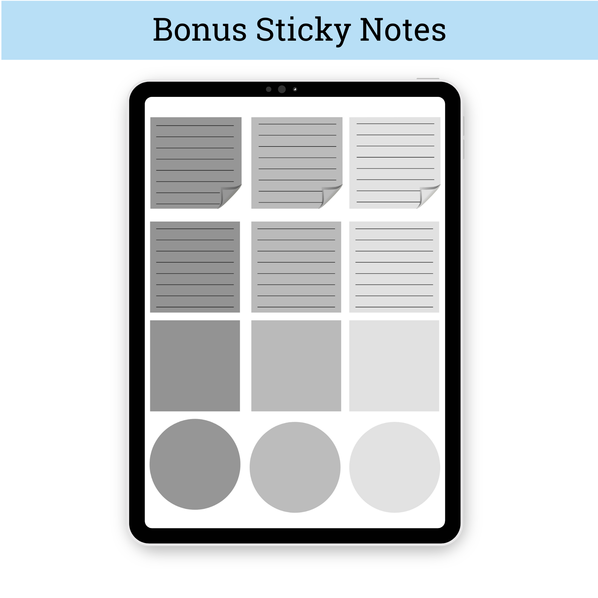 Digital Notebook - Gray bonus stickers