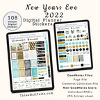 New Year Eve Digital Planner Sticker Kit