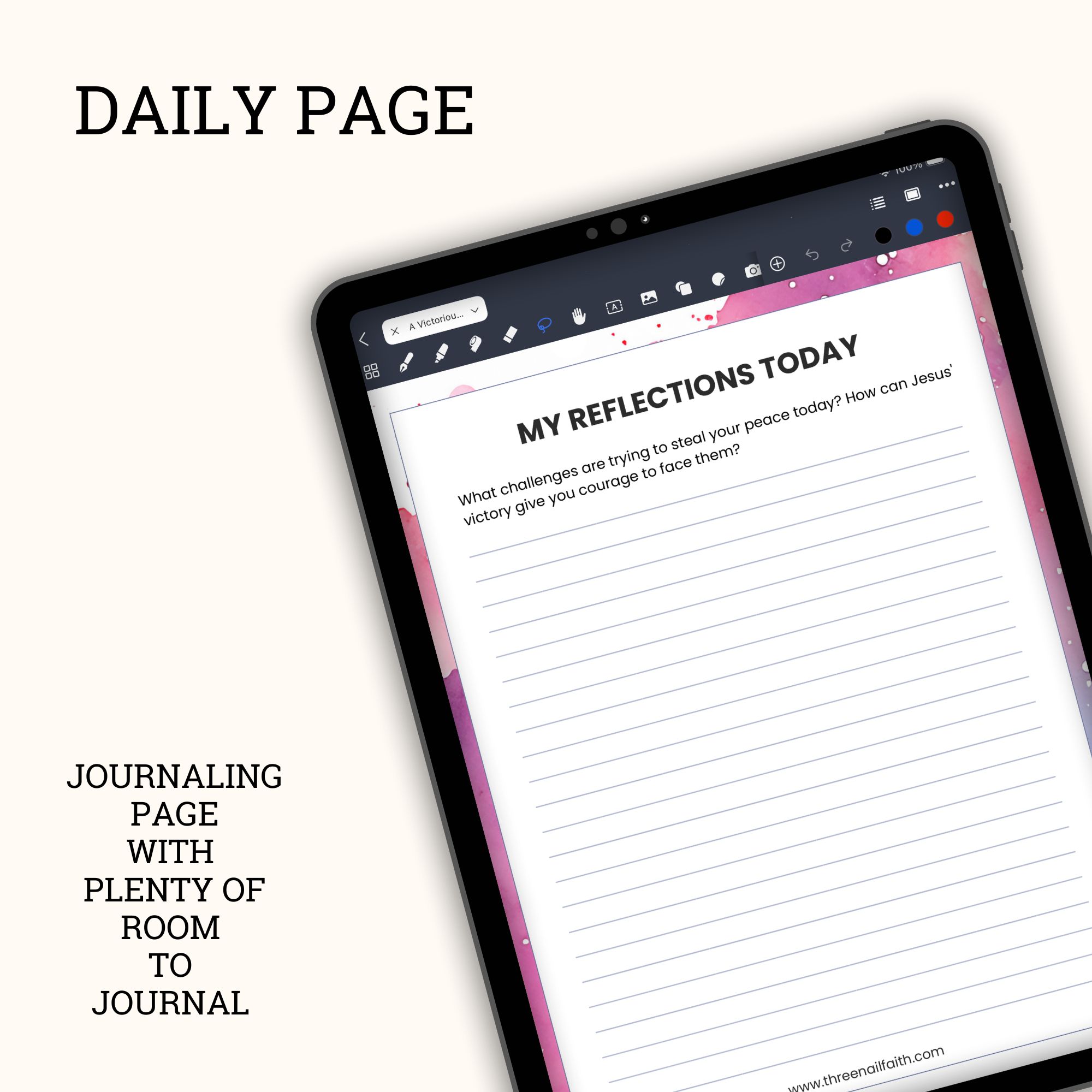 Each day you will be asked a question and have room to journal your thoughts 