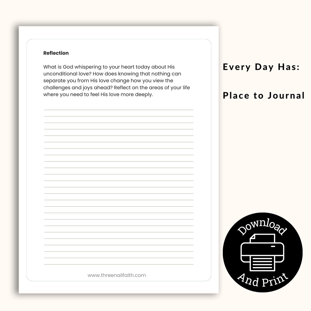 each day also has a reflection and room to journal 