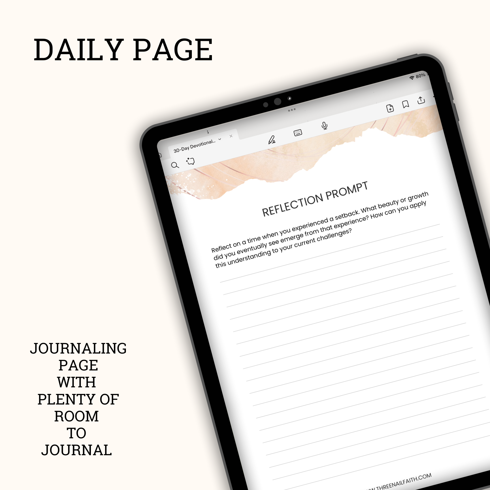 Each day has a reflection prompt and room for you to journal 