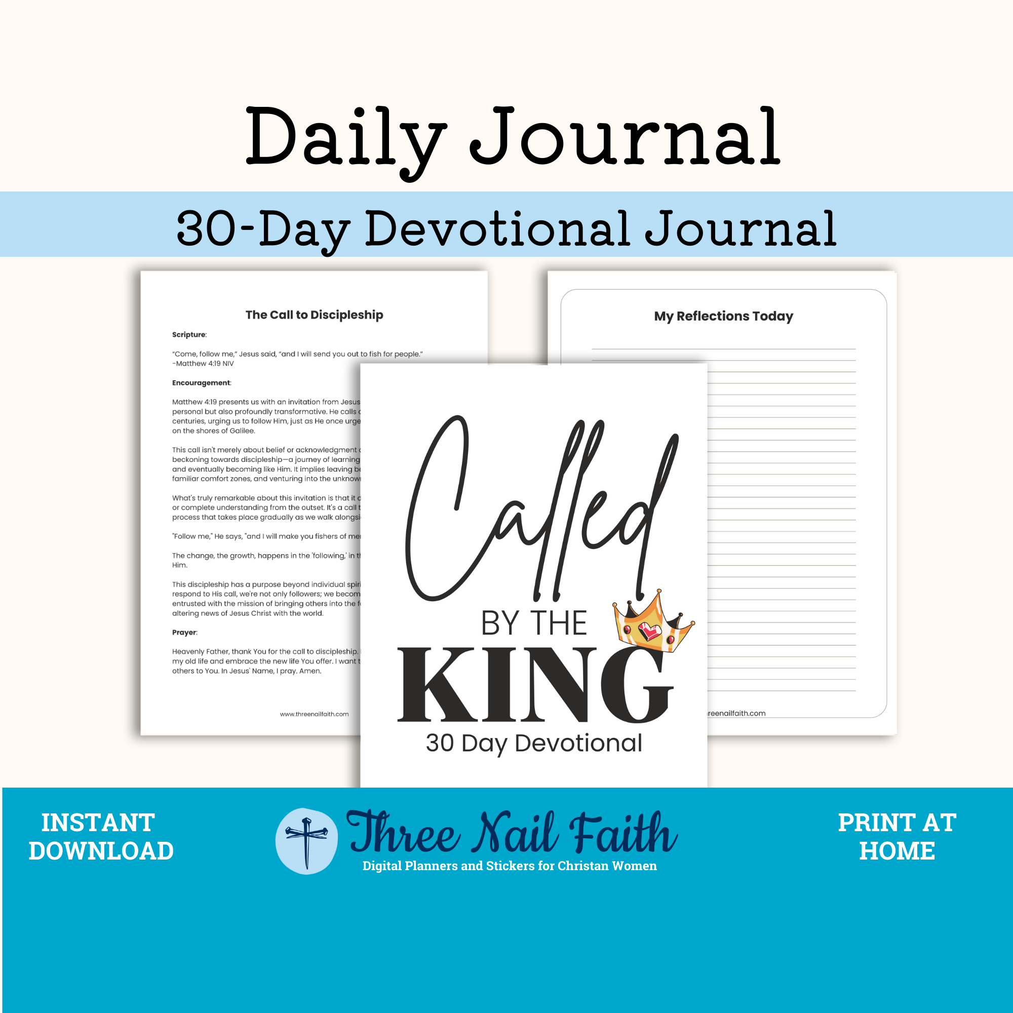 Called By The King 30-Day PRINTABLE Devotional Journal