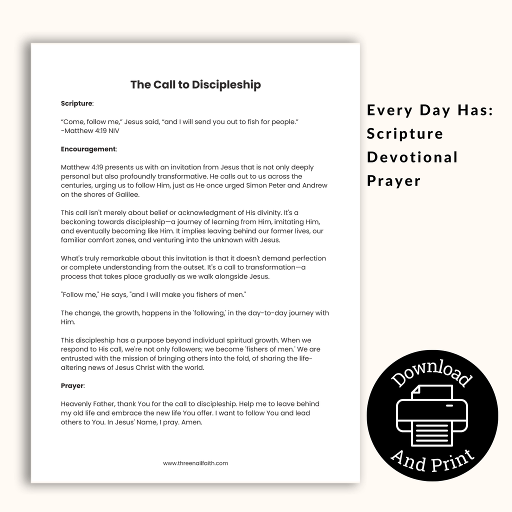 daily page Called By The King 30-Day PRINTABLE Devotional Journal