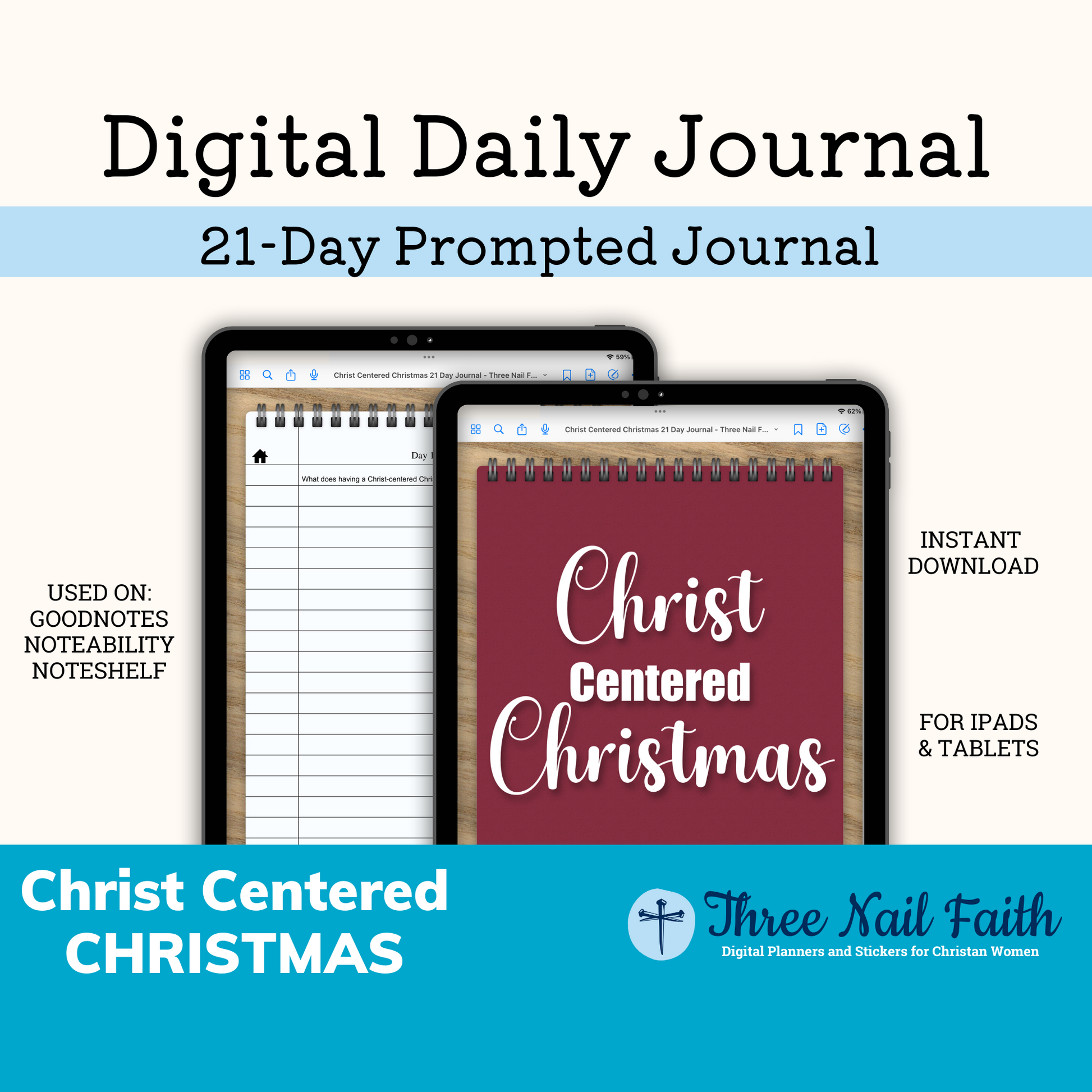 21 Day prompted journal about Christ Centered Christmas
