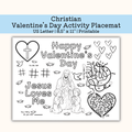 Printable Christian Valentine Activity Mat 8.5 x 11 page size 