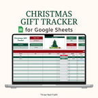 Christmas Gift Google Sheets Tracker classic christmas colors 