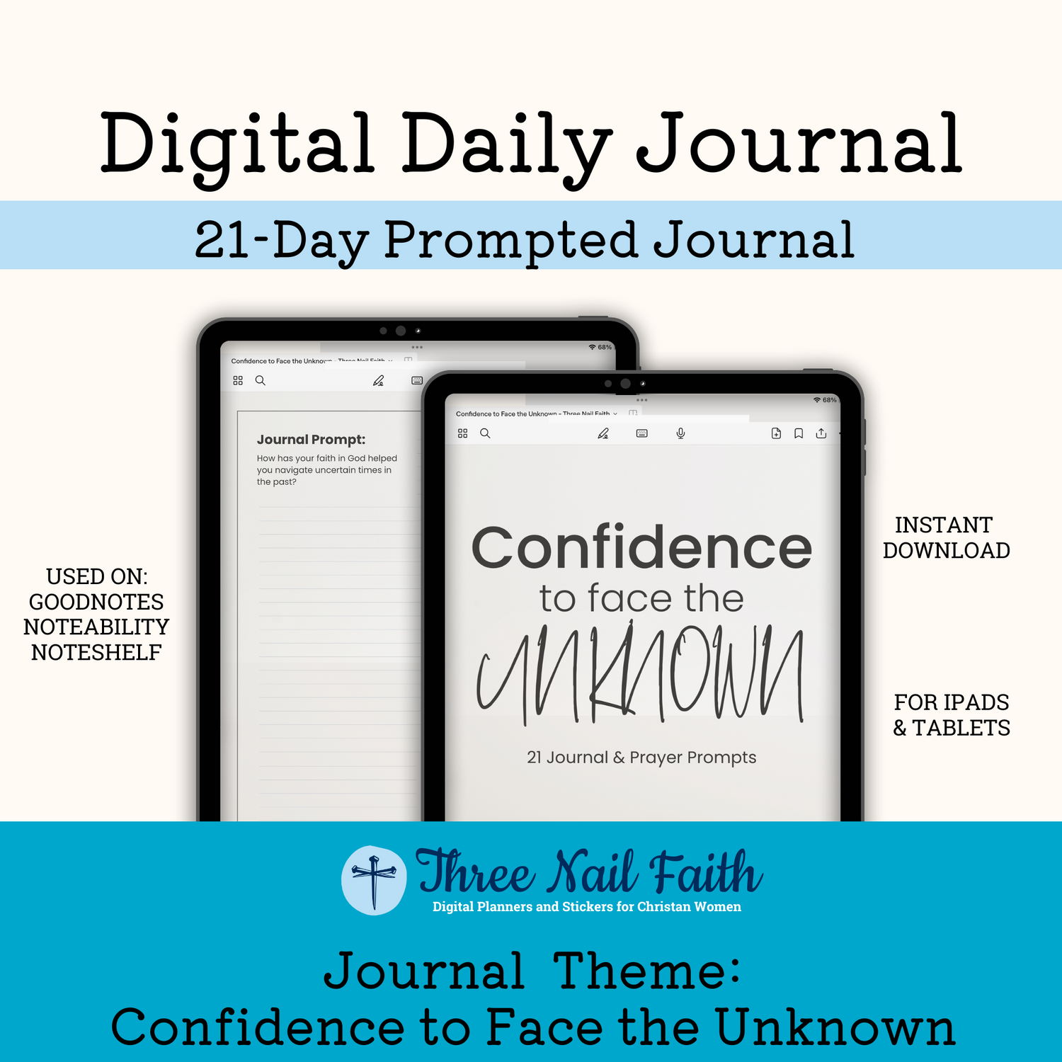 Confidence to face the unknown 21 day prompted faith journal