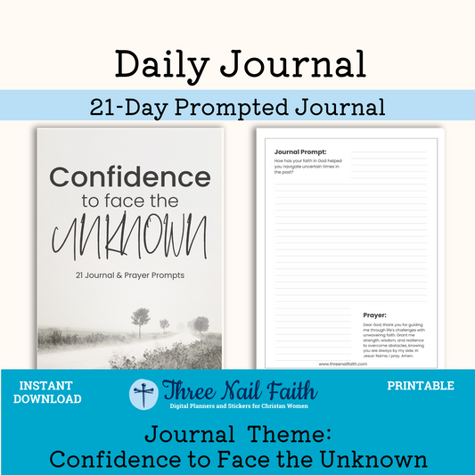 Confidence to face the unknown printable 21 day prompted journal