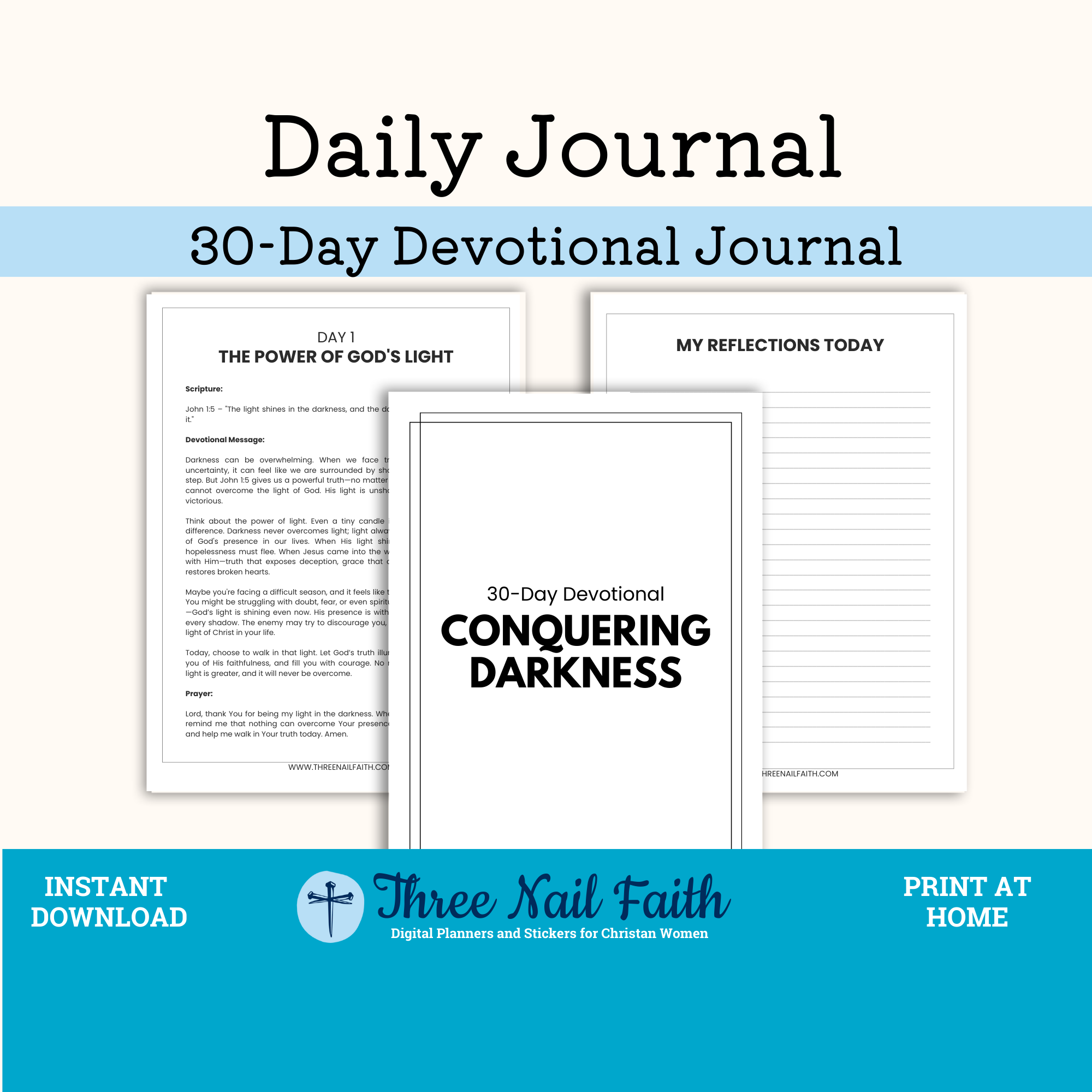 Conquering  Darkness Printable 30 Day Devotional