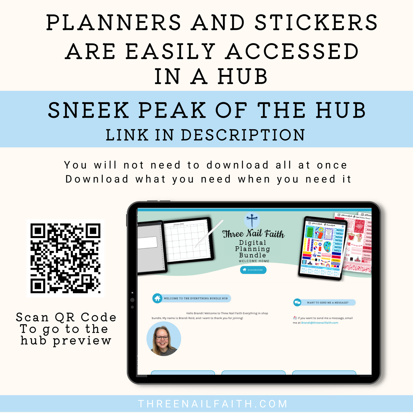 Three Nail Faith  Digital Planners and Stickers For Christian Women