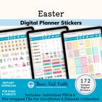 Easter digital sticker kit that includes 172 individual stickers