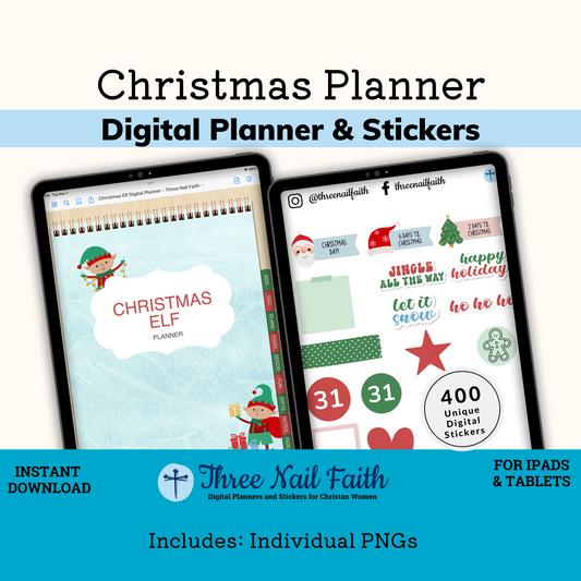 Christmas Digital Planner and 400 Christmas stickers