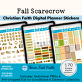 Fall Scarecrow Digital Planner Stickers 2024