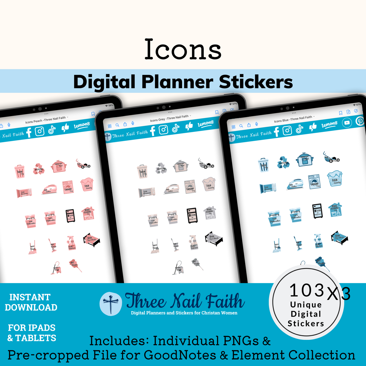 Icon Digital Planner Sticker Kit 2023