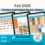 Fall Digital Sticker kit that includes 170 individual stickers 