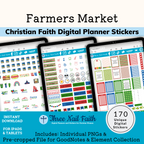 Farmers Market digital sticker kit  the kit includes 170 individual digital stickers.