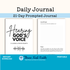 Hearing God's Voice Printable 21 day prompted faith journal 