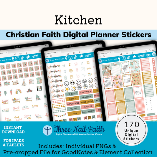 Digital planner sticker kit in the theme of kitchen