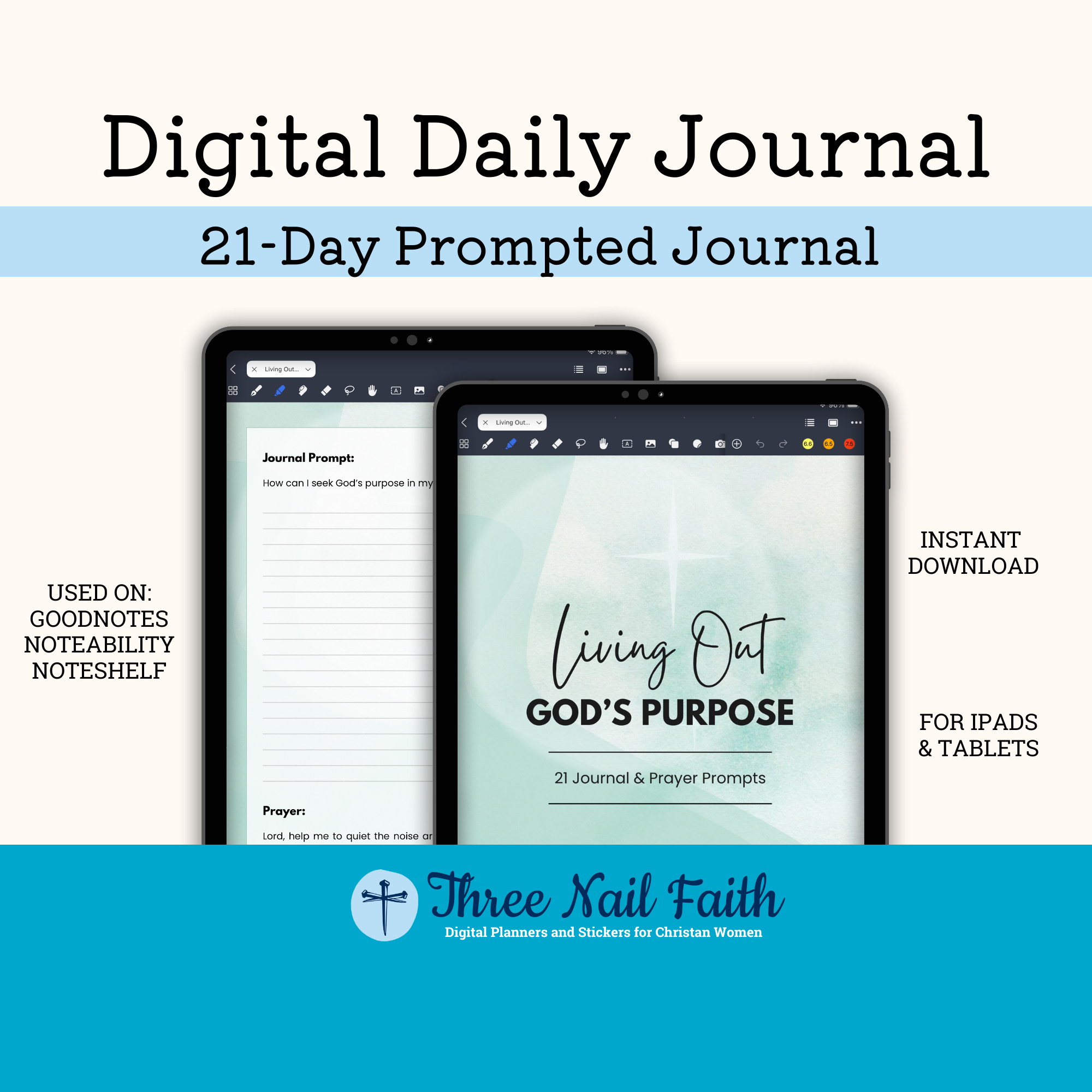 Living Out God's Purpose 21 Day Digital Prompted Faith Journal