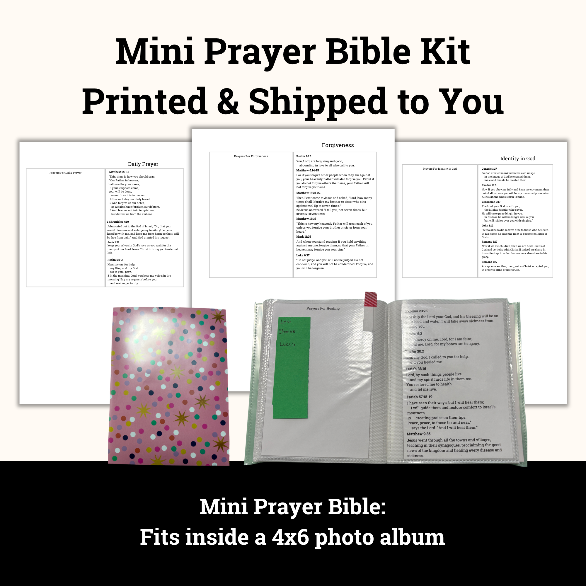 Have the pages you need for a mini prayer bible printed and shipped to you