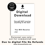 this is a digital pdf file. nothing will be mailed to you. you will download and print after purchase 