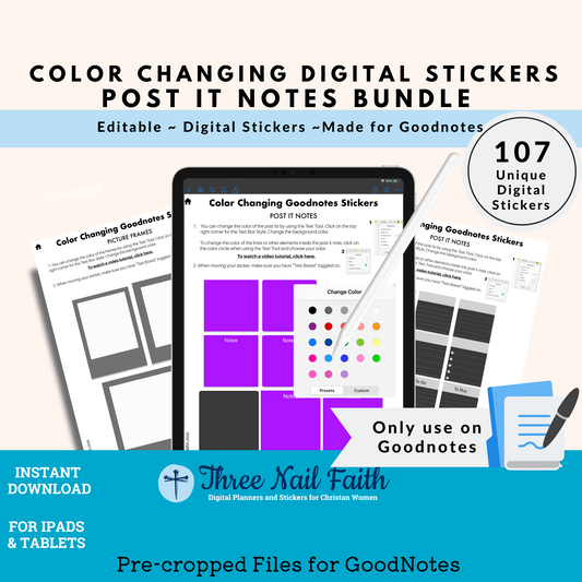 Color Changing Digital Sticker - Post It Notes