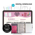 Prayer Bible Enhanced package comes with everything you need to start your prayer bible.  You will need a bible, highlighters and tabs but everything else is all included in this prayer bible package. 