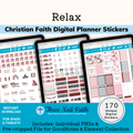 Digital sticker kit on the theme of relax soft pink, grey, and dark pink color theme.  Relaxing in bed is the theme of this digital sticker kit. 