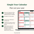 calendar that shows the whole year on one google sheet