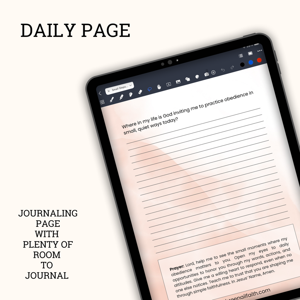 Each page has a journal prompt room to journal and a prayer