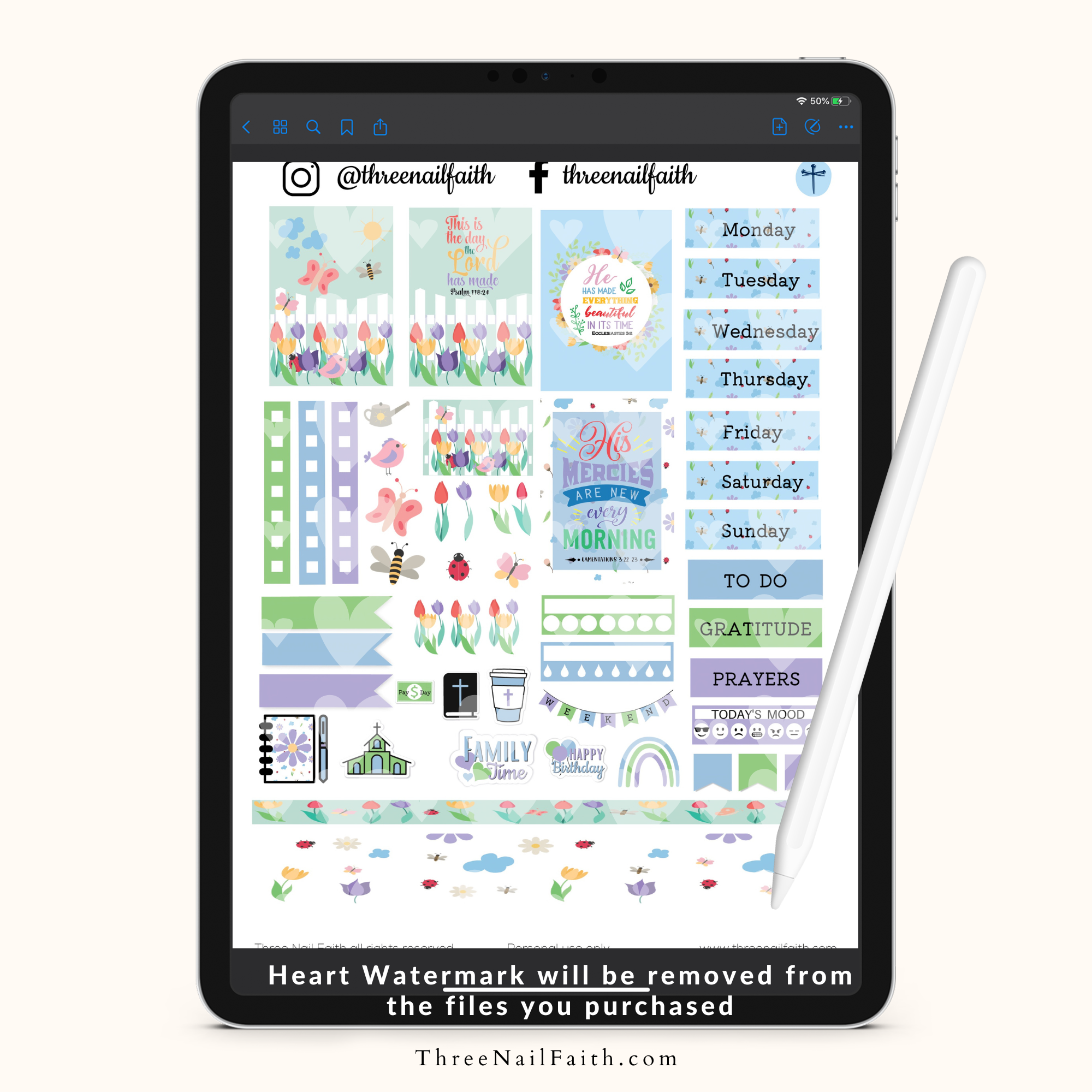 Spring Digital Planner Stickers 2022