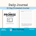 The Promise Still Stands 21 day prompted faith journal. each day has a prompt, room to journal and a prayer