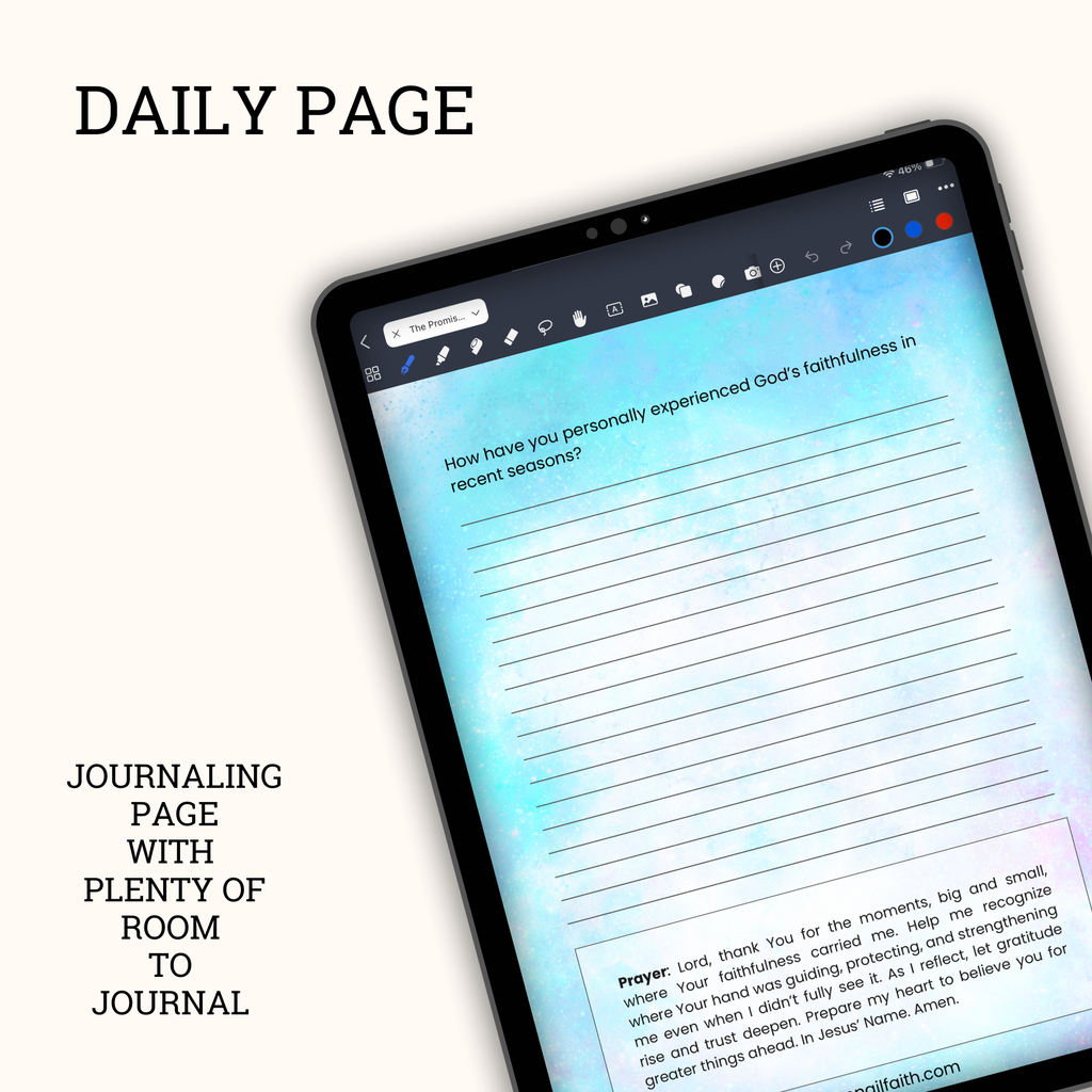 Each day has a prompt, room to journal, and a prayer 