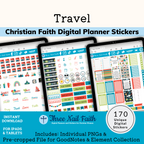 Travel Christian Digital Planner Stickers 