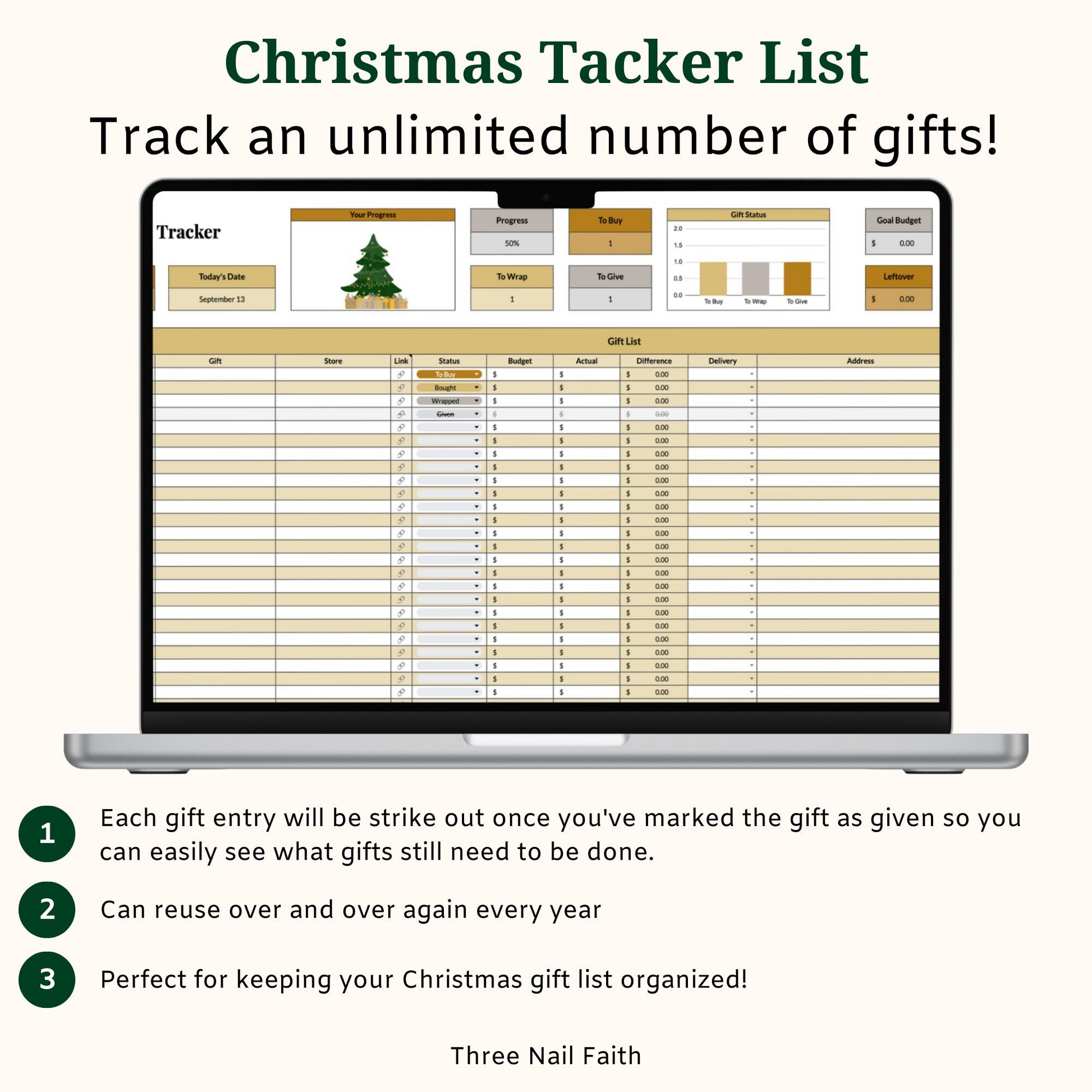 Track all your Christmas gifts