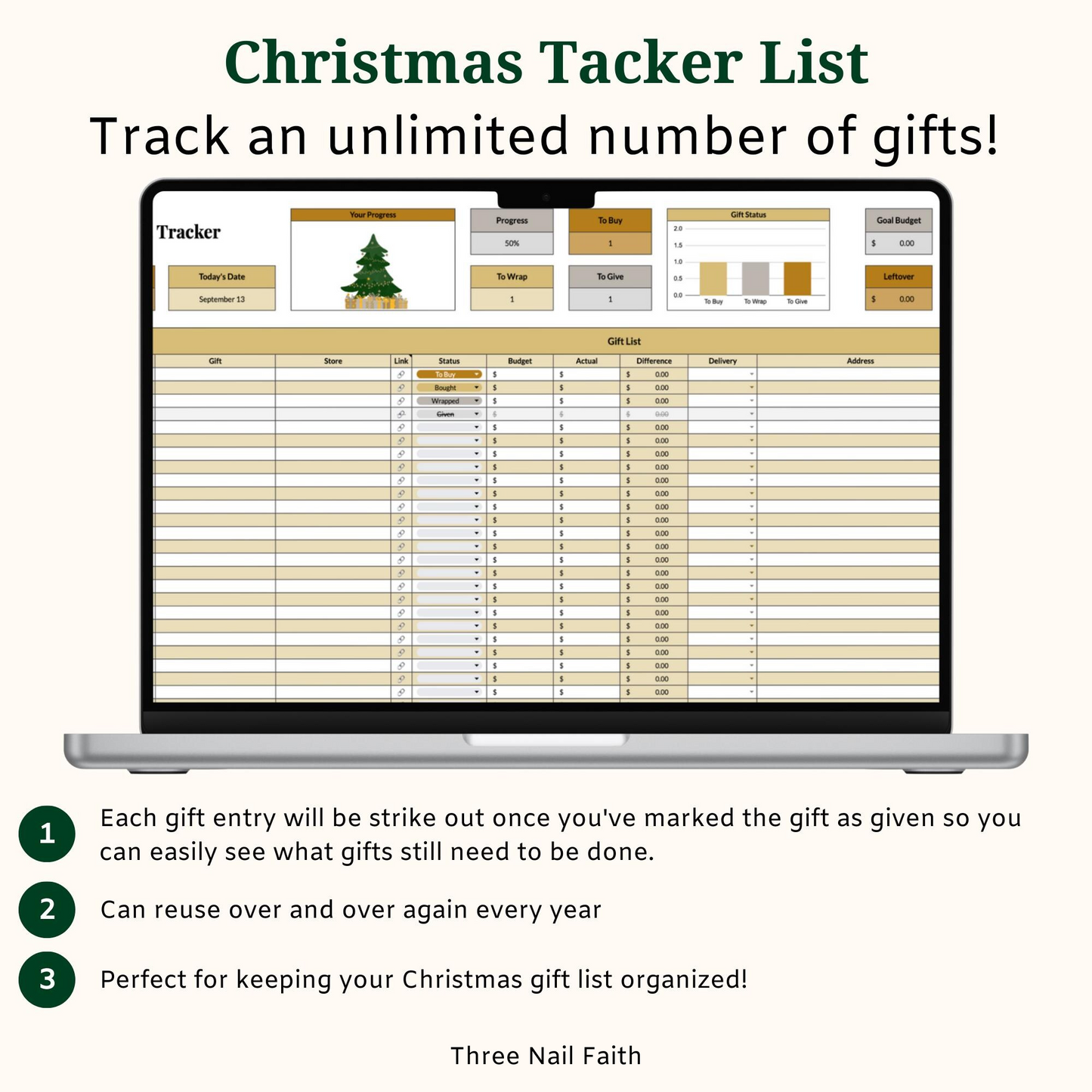 Track all your Christmas gifts 