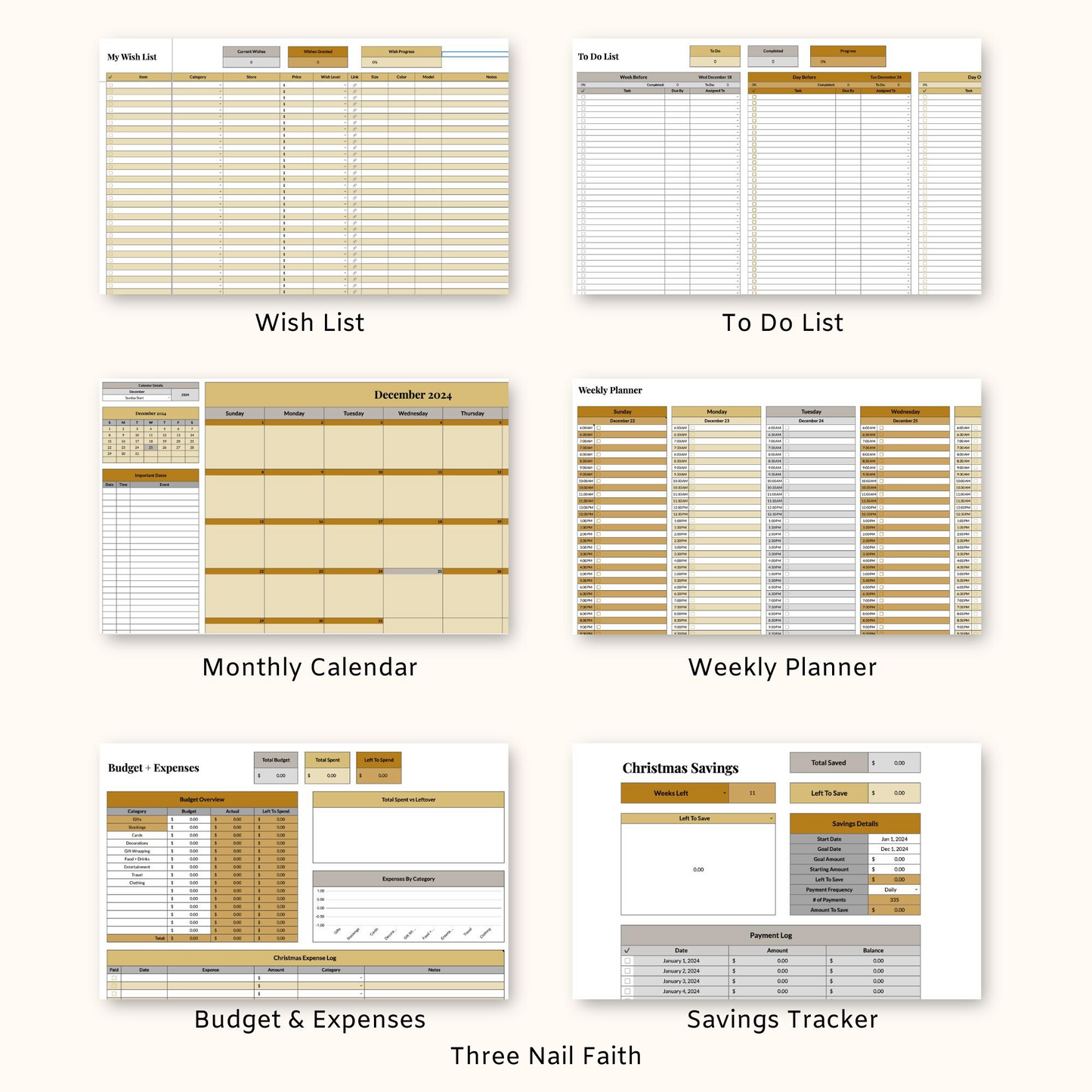 other trackers that are included: wish list, to do list, monthly calendar, weekly planner, budget and expenses, savings tracker 