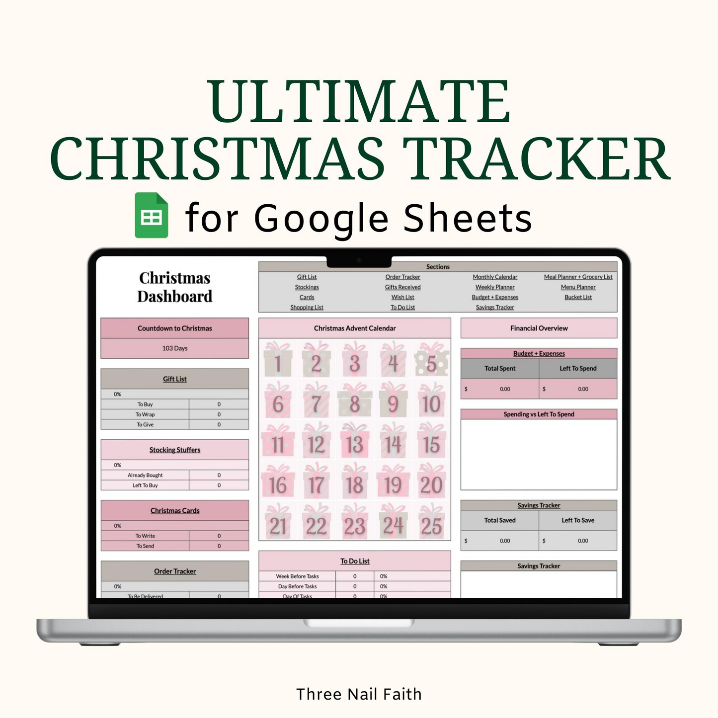 Ultimate Christmas Tracker Pink 