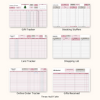 other trackers that are included: gift, stocking, card, shopping list, online order, gifts received 