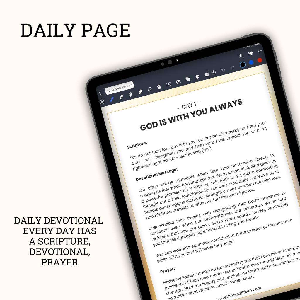 each day you will receive scripture, devotional and a prayer 