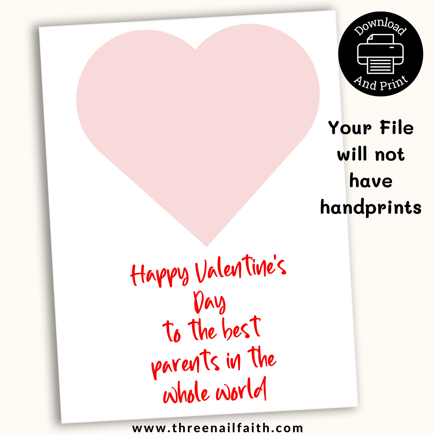 Heart Valentine activity your file will not have the handprints