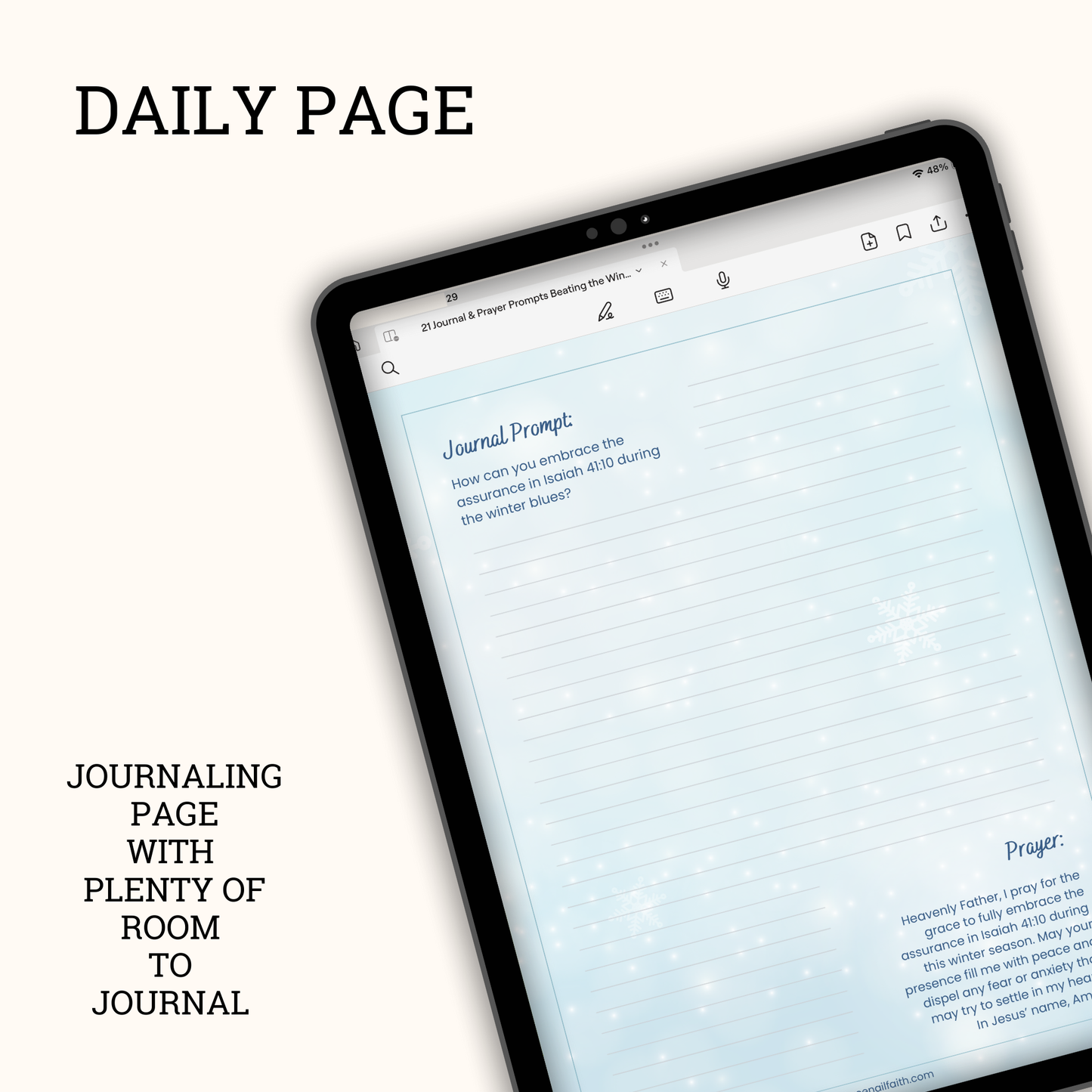 Beating The Winter Blues Digital Prompted Faith Journal