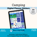 Camping digital sticker kit with 58 Digital stickers