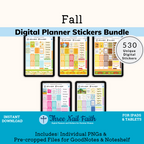 fall digital sticker Bundle with 530 Digital stickers