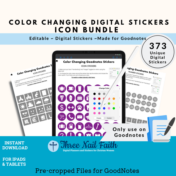 Color Changing Digital Sticker - Icons